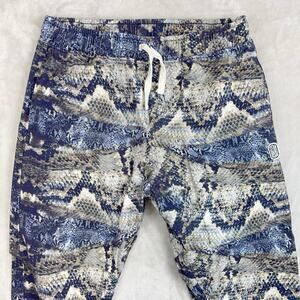 Standard Issue Mens Medium Blue Snakeskin Straight Jogger Pants Streetwear